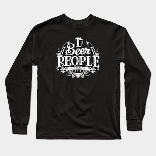 Beer People Badge B/W Long Sleeve T-Shirt by BeerPeople